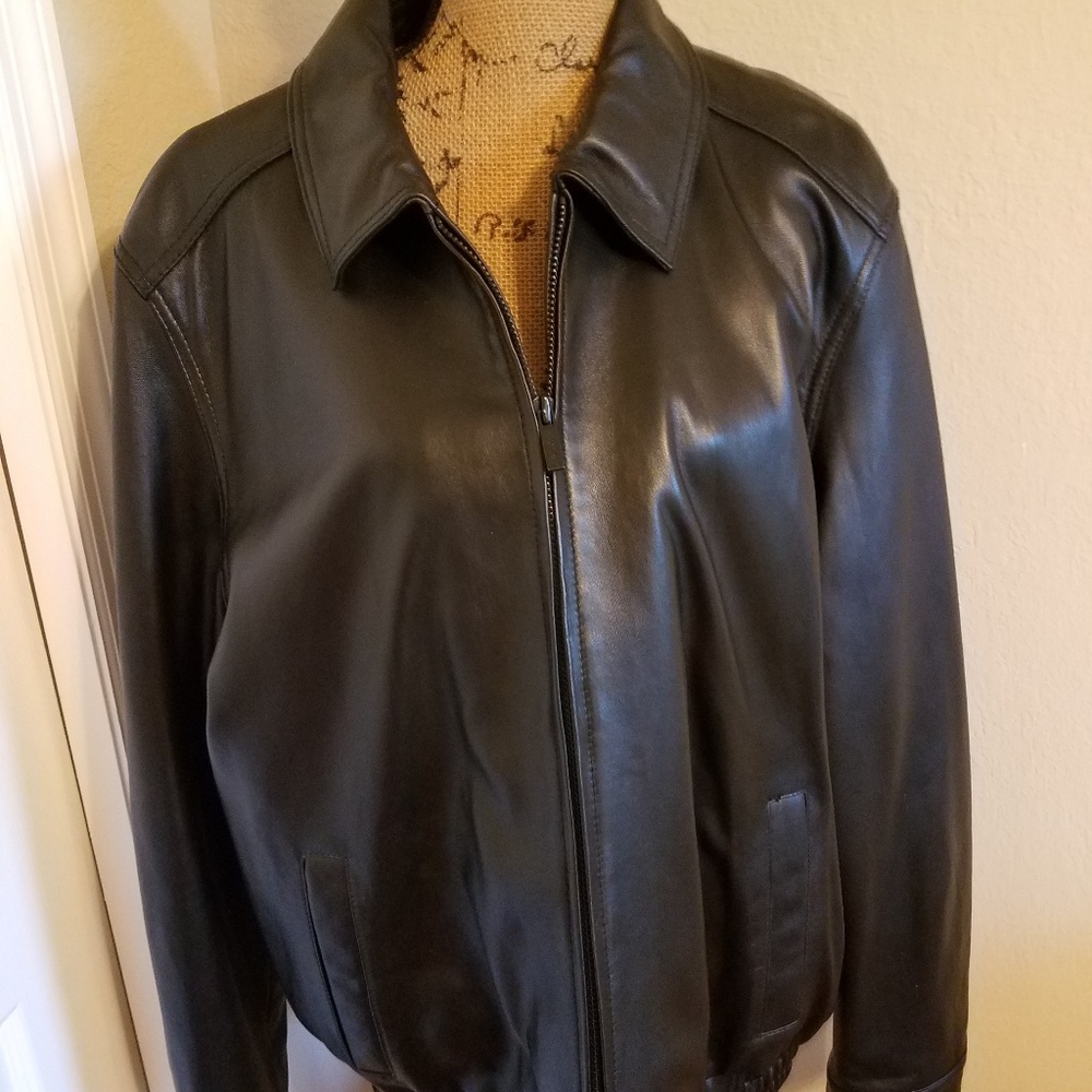 Black leather jacket